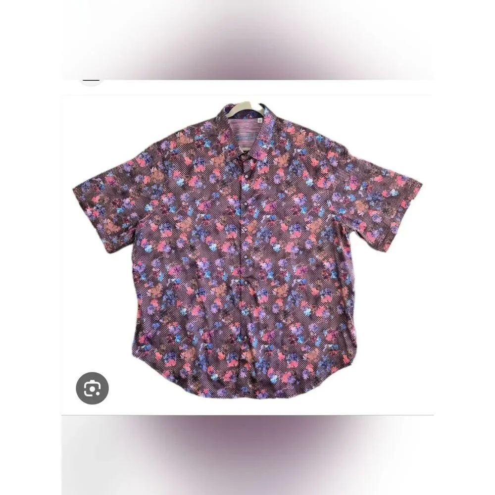 Multi Color Floral Robert Graham Classic Fit 2XL Men's Short Sleeve Button-Up